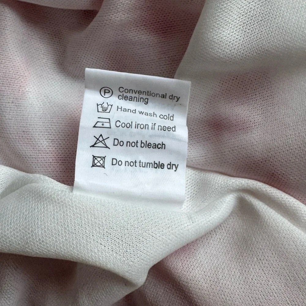 Pink Deep V-Neck Lantern Sleeve Knotted Tired Mini Dress Pink Size L - Picture 9 of 9